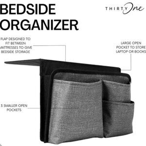 NIP! Thirty-One Bedside Organizer Charcoal Grey